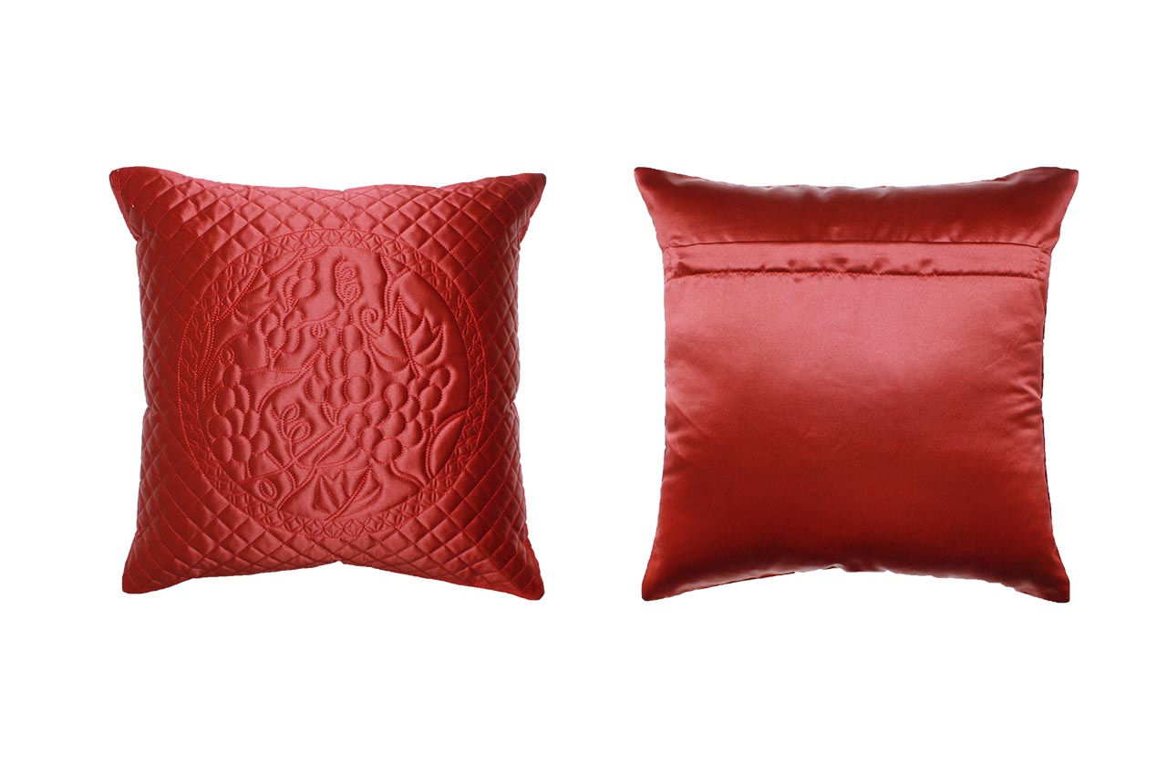 Quilted Vineyard Cushion Cover (16*16 Inches)  Set of 2 Pc